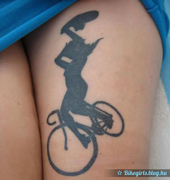 tattoo bicycle girl
